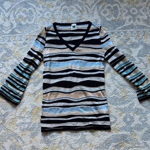 Missoni Multicolor Striped V-Neck Top